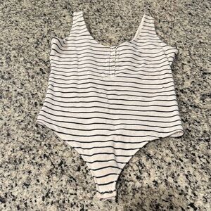 Abercrombie & Fitch Scoop Neck Henley Tank Bodysuit